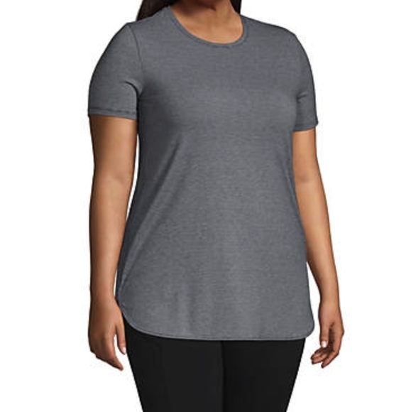 Black pinstripe Land's End UPF Curved Hem Tunic NWOT Size 1X - Picture 1 of 4